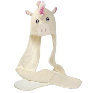 NWT Nirvanna Designs Unicorn Knit HatScarf Hood Winter Cozy Kids Girls Small